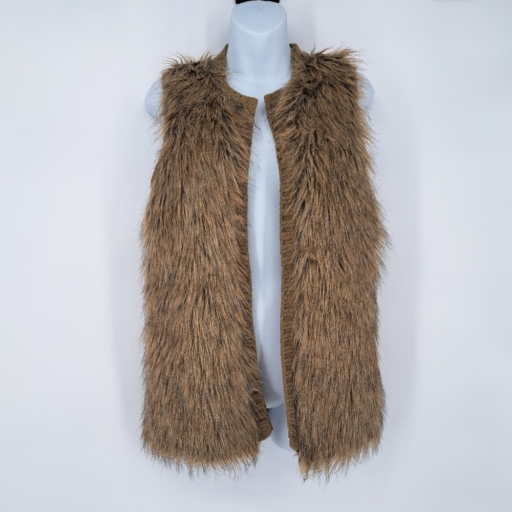 Xhilaration Faux Fur‎ Shaggy Open Vest Size XS